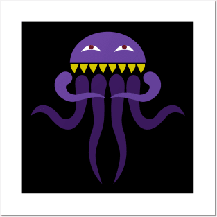 Ultros Purple Octopus Vector Art Posters and Art